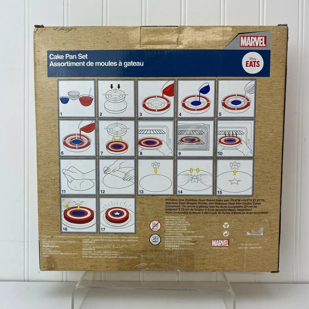 Disney Marvel Cake Pan Set Captain America Shield - New